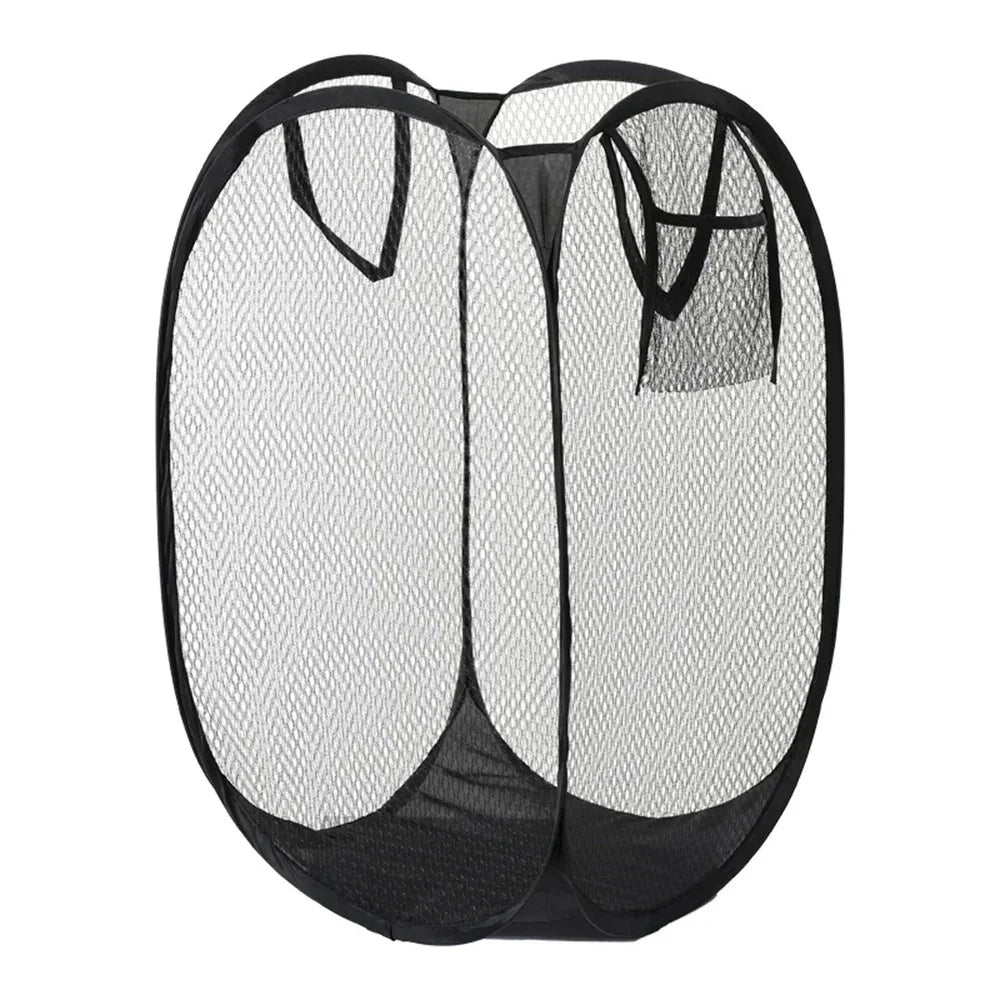 Pop-Up Mesh Laundry Hamper – Foldable Clothes Storage Basket