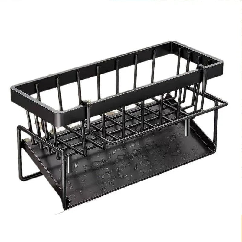 Kitchen Sink Sponge Holder – Drain Rack & Dishwashing Organizer with Hanging Hook