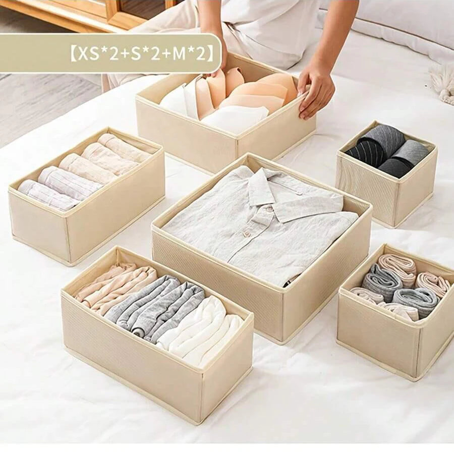 Foldable Underwear & Drawer Organizer Set – Closet Storage Boxes