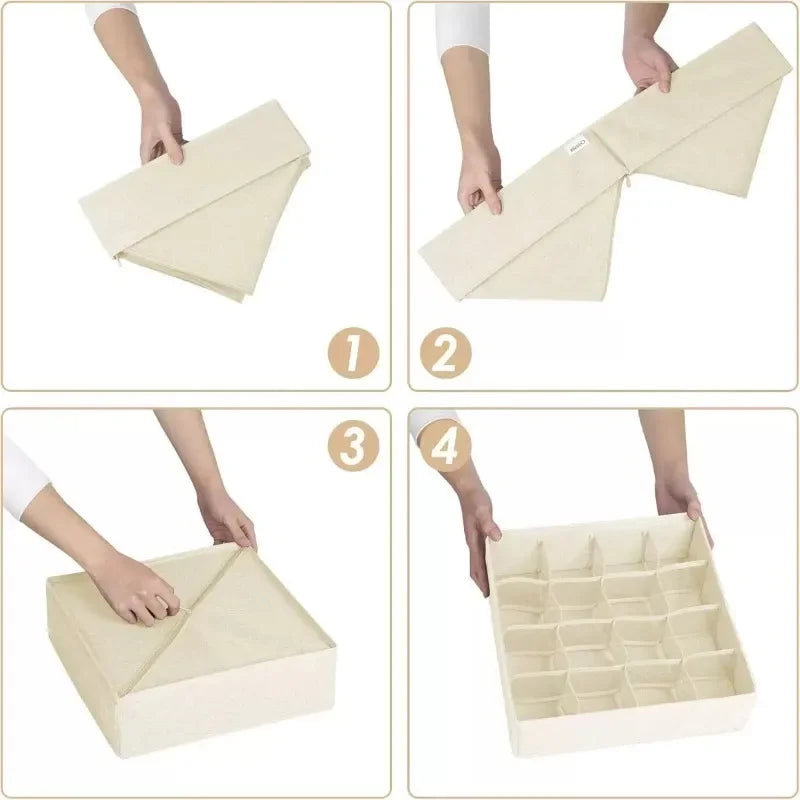 Foldable Drawer Organizer with Compartments – Underwear & Sock Storage Box