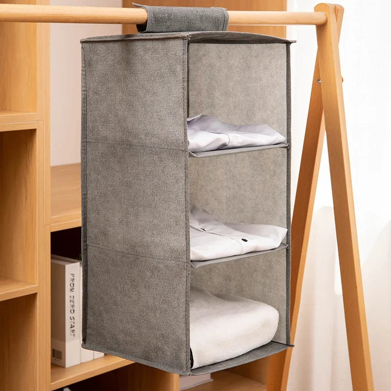 Hanging Closet Organizer with Shelves – Foldable Wardrobe Storage